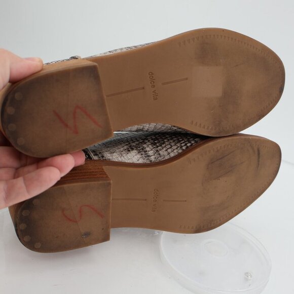 Dolce Vita Women's Tavin Boots Size 7.5 Snake Print Vegan Ankle Low Block Heel - Picture 8 of 11